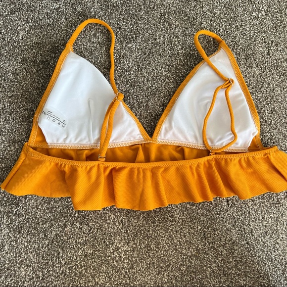 Yellow Ruffle Triangle Bikini Top Size XXL - Picture 3 of 6